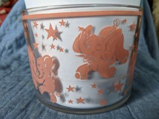 Vintage Pink Elephant With Stars Hazel Atlas Ice Bucket Bar Ware