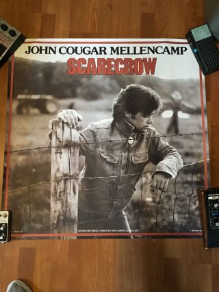 John Cougar Mellencamp Scarecrow Promo Poster Rare 33.  5 X 33.  5