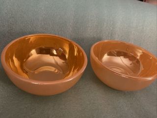 2 Vintage Fire King Oven Ware Peach Lustre Luster Cereal Bowls 5 Inch Bin28