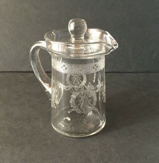 Cambridge 106 Covered Syrup Pitcher With Wedgwood Etch