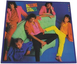 The Rolling Stones Dirty Work 1986 Promo 12x12 Display Flat Two Sided
