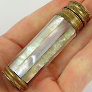 Antique French Art Deco Le Kid Mother Of Pearl Perfume Scent Pocket Atomizer