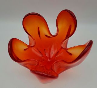Orange Hand Blown Art Glass Bowl/Vase 3