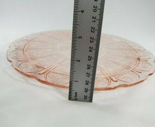 VINTAGE PINK DEPRESSION GLASS CAKE PLATE CHERRY BLOSSOM FOOTED JEANNETTE 3