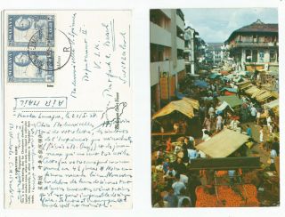 Singapore 1958 Rppc Chinatown Scene,  Singapore,  Sent To Switzerland @ 40c Rate
