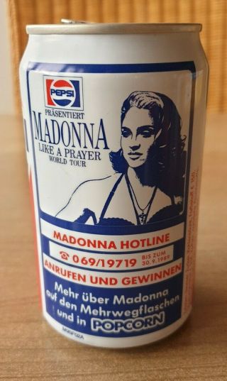 Soda Pop Pepsi Can From Germany.  Madonna Like A Prayer Promo 1989 Star Can