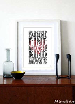 Bon Iver ❤ Skinny Love ❤ Limited Edition Song Lyric Typography Poster Art Print