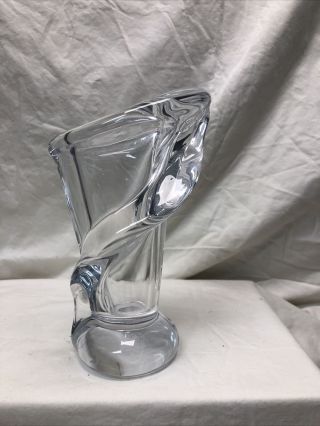 Vintage Vannes Le Chatel Crystal Vase Art Glass Made In France