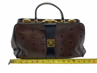 Hcl W.  Germany Brown Leather Doctor Satchel Bag Purse Gold Plate
