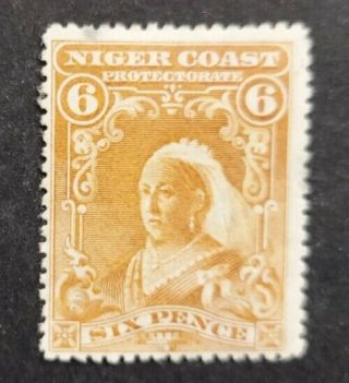 Niger Coast Protectorate 1897,  6d.  Yellow/ Brown Stamp Mh