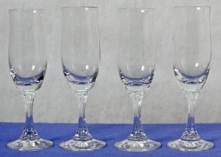 Four (4) Crystal Flute Champagne Glasses