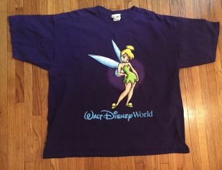 Vintage 90s Walt Disney World Tinkerbell T - Shirt Xxl Vtg Disneyland Xl