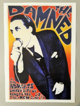 The Damned Punk Poster - The Adverts Rare Concert Promo Live In 1977 A2 Reprint