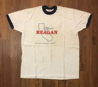 Vintage Ronald Reagan 1980 Gop Rnc California Republican Shirt Size X - Large 80s