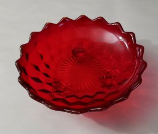 Fostoria American Ruby Red Nappy / Footed Dish