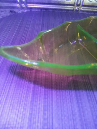 Vintage Heisey Glass Marigold Vaseline Uranium Divided Relish Tray Rare Color