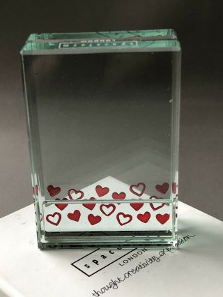 Spaceform London Miniature Art Glass Photo Frame Red Hearts Boxed 1584 DFRH 2