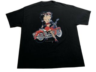 Vintage 90s Betty Boop Motorcycle Chopper T Shirt Large 1992 Very Rare Usa Made