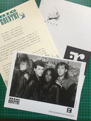 Big Country Peace In Our Time 1988 Vintage U.  S Press Kit Bio,  8x10 Photo