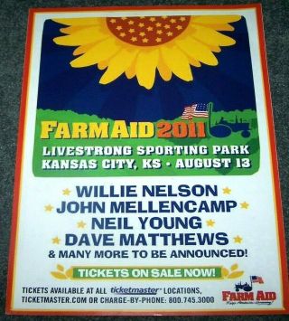 Legend Willie Nelson & Friends Farm Aid 2011 Concert Fyler Kc (fast)