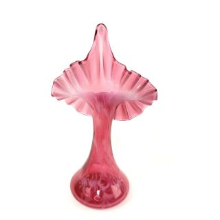 Fenton Cranberry Jack In The Pulpit Vase Daisy Fern 12 