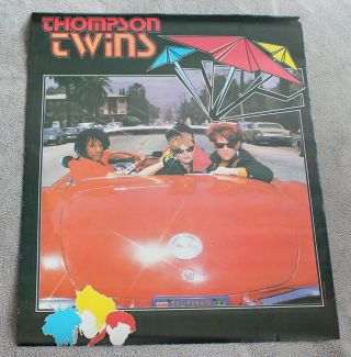 Thompson Twins 1984 Tom Bailey Alannah Currie Red Car California Promo Poster Vg