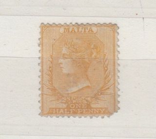 Malta Qv 1863 1/2d Buff Sg4 Mh Jk3598