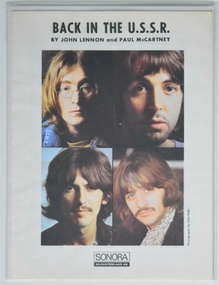 Beatles Back In The U.  S.  S.  R.  Sonora Nm Holland Sheet Music