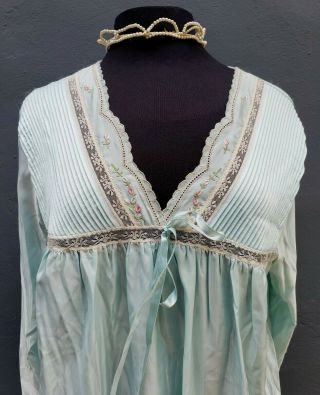Vintage Nwt Barbizon Cuddleskin Blue Lace Ruffle Nightgown Sleepwear Xl X - Large