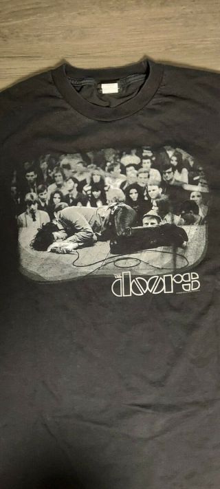 The Doors Jim Morrison Laying On Stage Winterland Black T - Shirt Men X - Large 2006