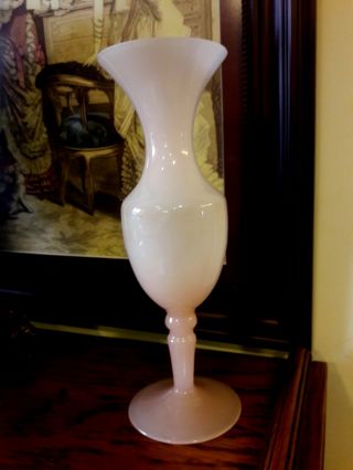 Vintage Antique Rare French Royal Opaline Light Pink Vase A.  Wow
