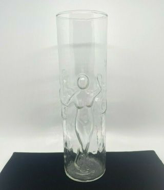 Vintage Libby La Femme Vase Nude Woman Clear Glass