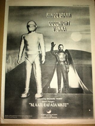 Ringo Starr (beatles) Goodnight Vienna 1974 Poster Size Press Advert 16x12 Inch