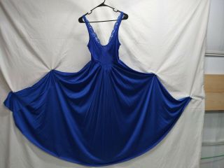 Vintage Olga Nightgown,  Color Royal Blue,  Size Medium,  Stretch Bodice (a)