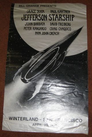 Jefferson Starship Concert Poster Winterland 1974