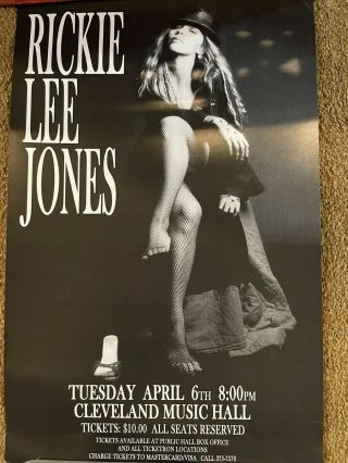 Rickie Lee Jones Concert Poster - Cleveland Public Hall,  April 6,  1982 - Pirates