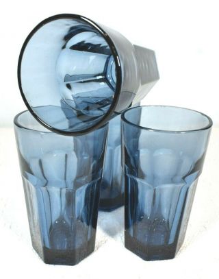 Libbey Duratuff Vtg Mcm Dusky Blue Gibraltar 6 Oz Juice Tumbler Glasses Set Of 4