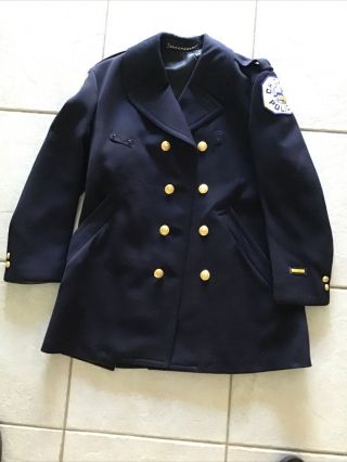 Vintage Chicago Police Uniform Coat 42r 100 Wool Patches.