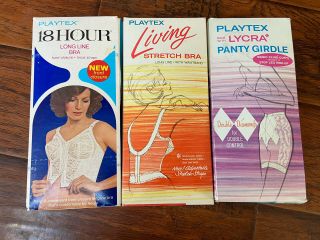 Vintage 1960’s And 70’s Playtex Panty Girdle And Long Line Bras