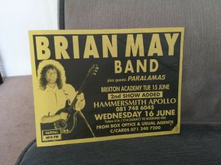 Brian May Band Queen 1993 Back To The Light Uk Tour Promo Concert Flyer Rare