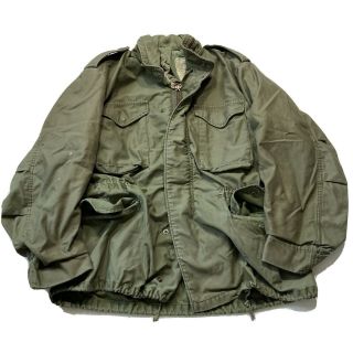 Vintage Us Army M - 65 M65 Field Jacket Og107 Size Medium Scovill 80s