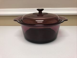 Corning Ware Vision Cranberry 5 L Roaster/ Dutch Oven & Lid Cookware Usa