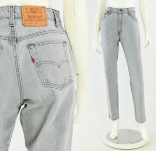 90s Vintage Levis High Waist Tapered Leg Gray Denim Jeans 31 " Inseam Womens 11