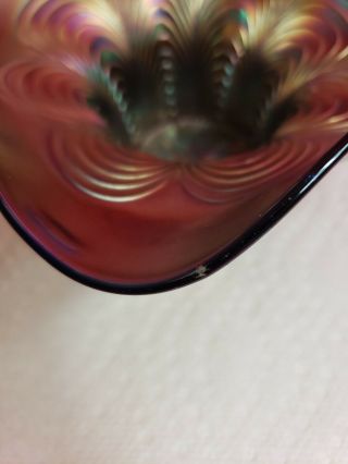 Vintage Fenton Amethyst (Peacock Tail) Carnival Glass Hat Shape Bowl / Dish RARE 3