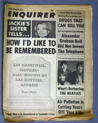 Beatles Tabloid National Enquirer - What 