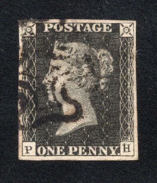 1840 Great Britain.  Sc 1.  Sg 2. ,  Vf.  Plate 5 (p - H)