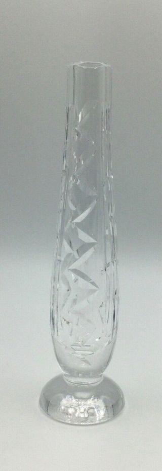 Vintage Waterford Crystal Zig Zag Pattern Bud Vase - 7 Inches Tall