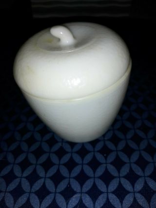 Vintage Hazel Atlas? White Milk Glass Apple Jam Jelly Jar - B