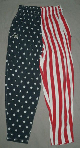 Vtg 80s 90s Otomix American Flag Pants Xl Usa Made Mc Hammer Napoleon Dynamite
