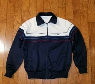 Vintage 1980s Adidas Track Jacket Trefoil Made In Taiwan Colorblock Mens Size L